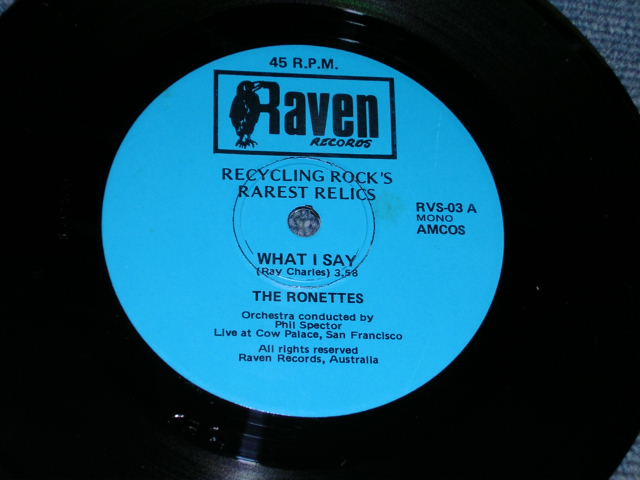 画像: THE RONETTES - WHAT'D I SAY (Ex++/Ex+++, Ex+++) / 1982 AUSTRALIA ORIGINAL Used 7" SINGLE  With PICTURE SLEEVE 