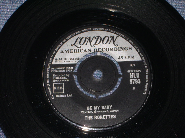 画像: THE RONETTES - BE MY BABY / 1963 UK ORIGINAL 7" SINGLE  With COMPANY SLEEVE