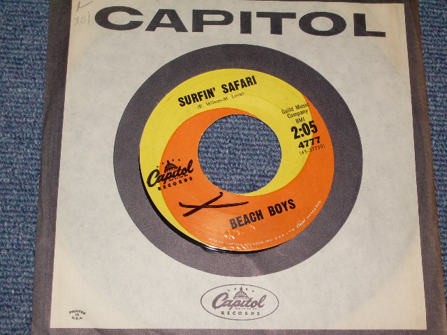 画像: THE BEACH BOYS -  SURFIN' SAFARI  ( With AUTOGRAPHED SINGED )/ 1962 US  Original 7"Single  With PICTURE SLEEVE 