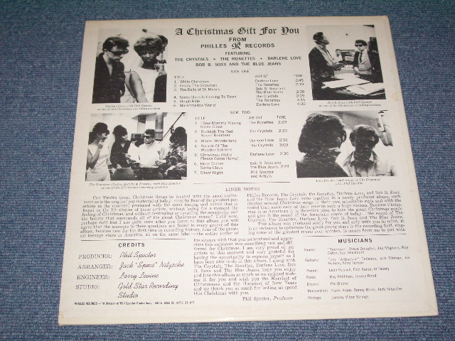 画像:  VA ( CRYSTALS+RONETTES+DARLEN LOVE+More ) - A CHRISTMAS GIFT FOR YOU ( Ex+++ / MINT  )  /1964  US Original 2nd Press Label YELLOW LABEL MONO LP  