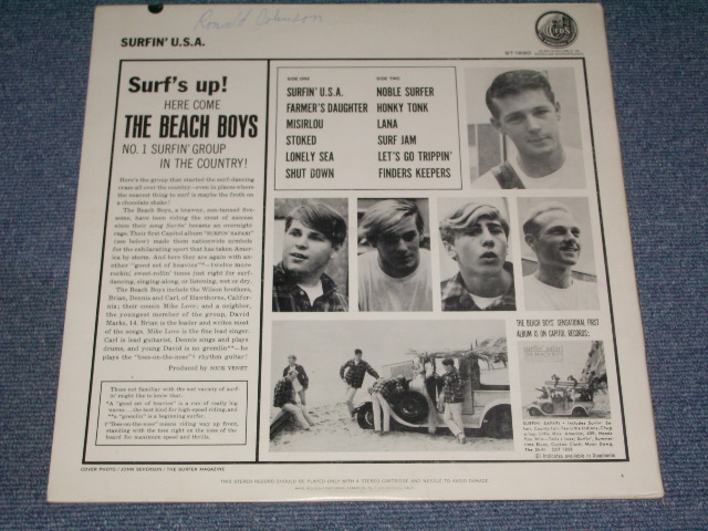 画像: The BEACH BOYS - SURFIN' USA ( Ex / Ex++ ) / 1963 US ORIGINAL STEREO LP