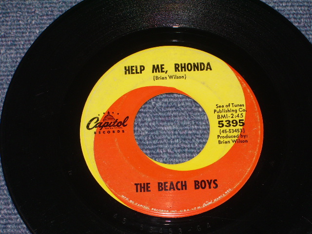 画像: THE BEACH BOYS - HELP ME,RHONDA   ( : MATRIX G4/G4 : STRAIGHT LISTING TITLE on LABEL: VG+++/Ex ) / 1965 US ORIGINAL 7" SINGLE With PICTURE SLEEVE 