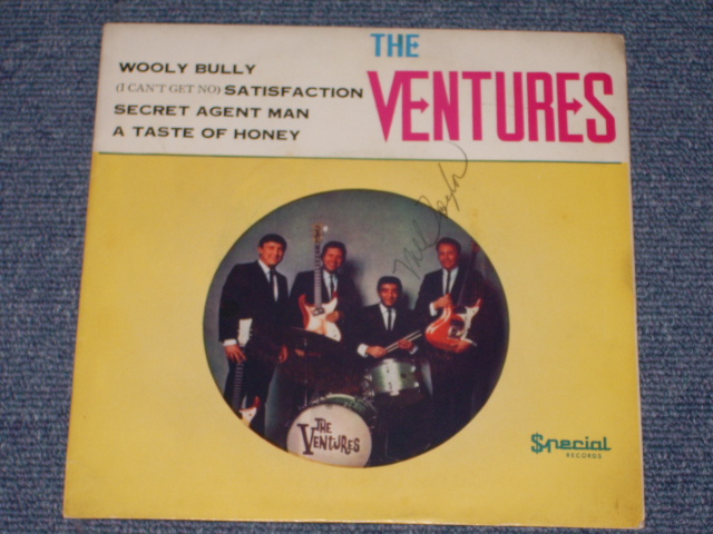 画像1: THE VENTURES - WOOLY BULLY  / 1966? THAILAND ORIGINAL ( USA PRESSINGS) 7"45EP + PICTURE SLEEVE & With "MEL TAYLOR'S AUTOGRAPHED SIGN "