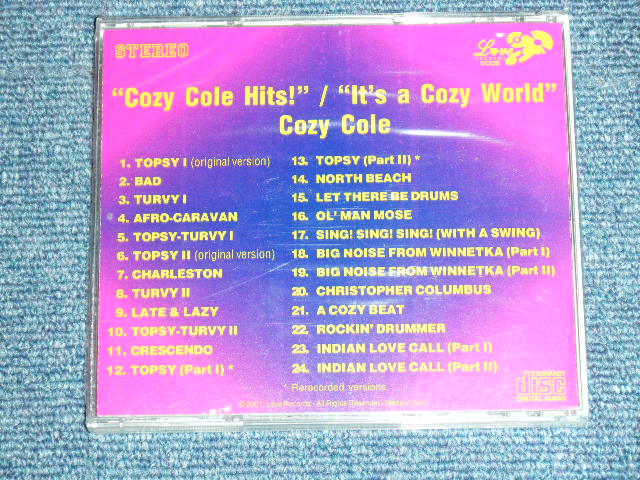 画像: COZY COLE - "COZY COLE HITS"/"IT'S A COZY WORLD" ( 2in 1 + RARE TRACKS ) /  2001 ITALY Brand New SEALED CD