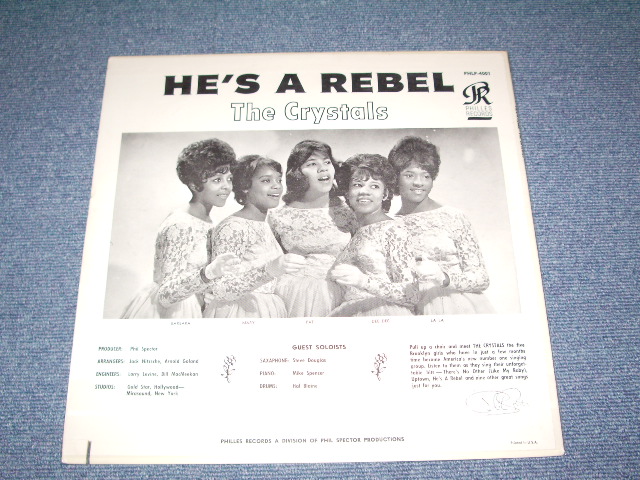 画像: THE CRYSTALS - HE'S A REBEL ( With BONUS JACKET ! )  / 1963 US Original Blue Label MONO LP 