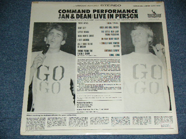 画像: JAN & DEAN - COMMAND PERFORMANCE : LIVE IN PERSON  ( Ex++ /Ex+++ )  / 1965 US ORIGINAL STEREO  LP 