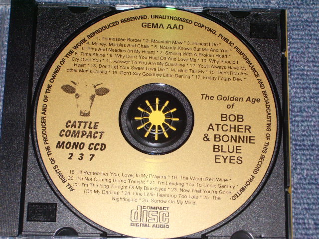 画像: BOB ATCHER & BONNIE BLUE EYES - THE GOLDEN AGE OF / 2000 GERMANY Brand New  CD