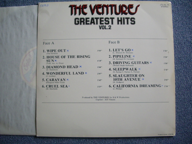 画像: THE VENTURES - GREATEST HITS VOL.2 ( RE-RECORDINGS and INCLUDED UNRELEASED TRACK in JAPAN ) / 1980s HOLLAND LP