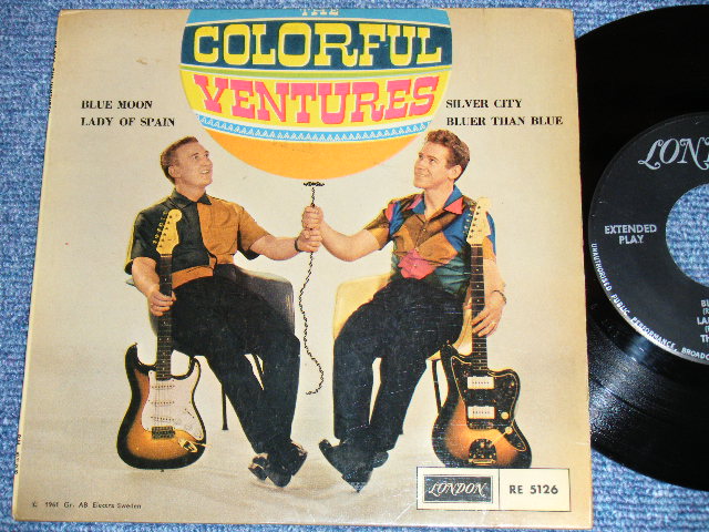 画像1: THE VENTURES - THE COLOURFUL VENTURES / 1962 SWEDEN Original 7" EP With PICTURE SLEEVE 