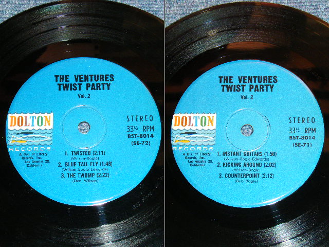 画像: THE VENTURES - TWIST PARTY VOL.2 ( Ex+/Ex++ : With STRIPE ) / 1962 US ORIGINAL 7"EP + PICTURE SLEEVE 