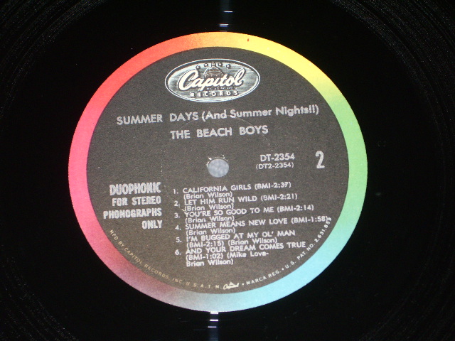 画像: The BEACH BOYS -SUMMER DAYS  ( Ex+++/MINT : Matrix #  A-7/F-8 ) / 1965 US ORIGINAL STEREO PHONOGRAPHS Credit  LP