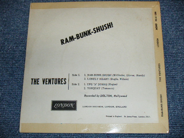 画像: THE VENTURES - RAM-BUNK-SHUSH / 1961 UK Original 7" EP With PICTURE SLEEVE 