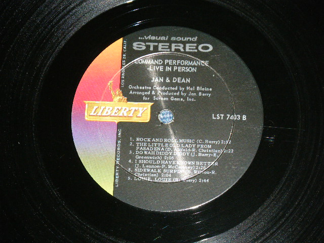 画像: JAN & DEAN - COMMAND PERFORMANCE : LIVE IN PERSON  ( Ex++ /Ex++ )  / 1965 US ORIGINAL STEREO  LP 