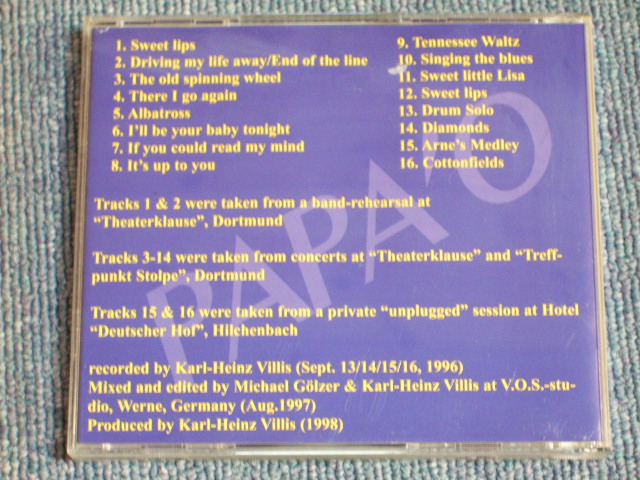 画像: PAPA'O (THE SPOTNICKS) - UNPLUGGED & PLUGGED-BUTALIVE / 1998  GERMAN Brand New  CD 