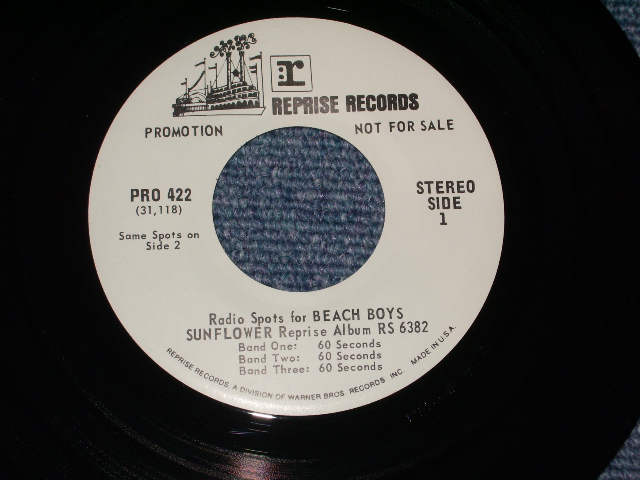 画像: THE BEACH BOYS - Radio Spots for BEACH BOYS SUNFLOWER Reprise Album RS-6382 / 1970 US ORIGINAL Promo Only 7"Single