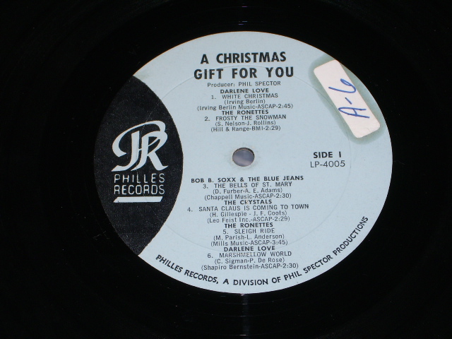 画像:  VA ( CRYSTALS+RONETTES+DARLEN LOVE+More ) - A CHRISTMAS GIFT FOR YOU (MONO) / 1963 US ORIGINAL 1st Press Label BLUE LABEL MONO LP