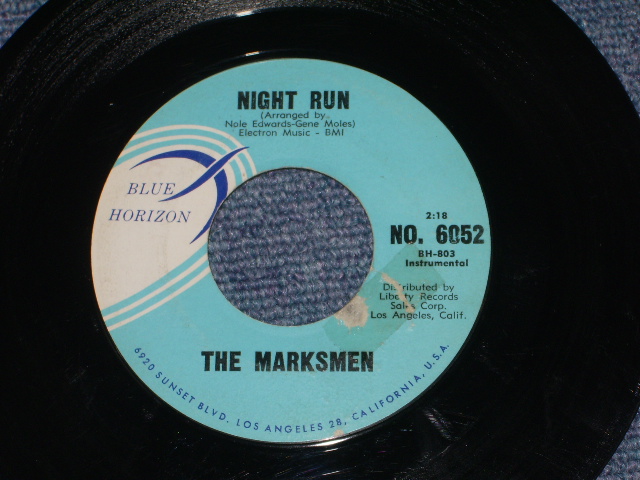 画像1: THE MARKSMEN ( NOKIE EDWARDS & DON WILSON? of  THE VENTURES ) - NIGHT RUN ( BLACK PRINTING / Matrix # BH-803 (1)▲39951 /BH-804 (1)▲39951-X ) / 1960 US ORIGINAL PROMO 7"45's Single