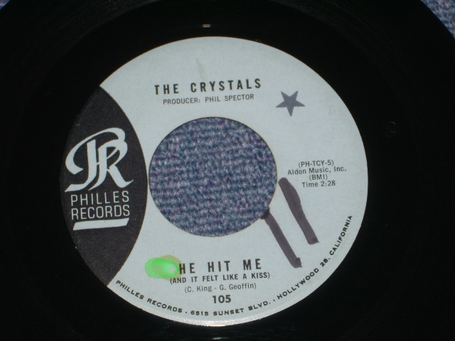 画像1: THE CRYSTALS - HE HIT ME  ( BLUE LABEL  Ex+++/Ex+++ ) / 1963 US ORIGINAL 7" SINGLE 