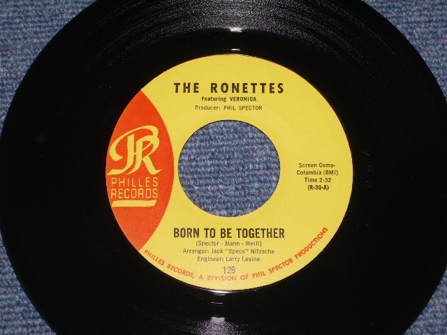 画像: THE RONETTES - BORN TO BE TOGETHER ( MINT-/MINT) / 1965 US ORIGINAL 7" SINGLE  With PICTURE SLEEVE