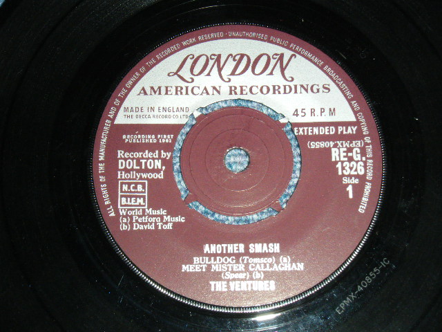 画像: THE VENTURES - ANOTHER SMASH / 1962 UK Original 7" EP With PICTURE SLEEVE 