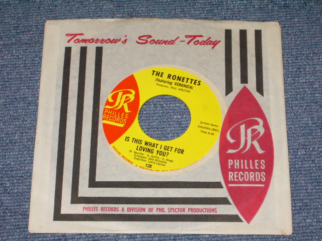 画像1: THE RONETTES - IS THIS WHAT I GET FOR LOVING YOU  ( YELLOW LABEL  : MINT )) / 1965 US ORIGINAL 7" SINGLE  With COMPANY SLEEVE