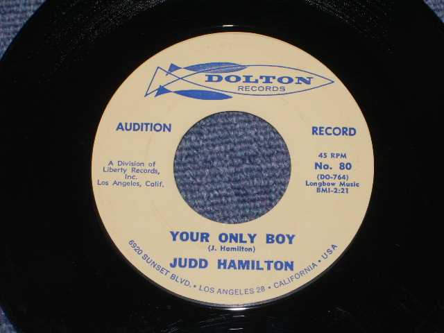 画像: JUDD HAMILTON  ( SURPORTED by THE VENTURES ) - DREAM / 1963 US ORIGINAL PROMO 7"45's Single