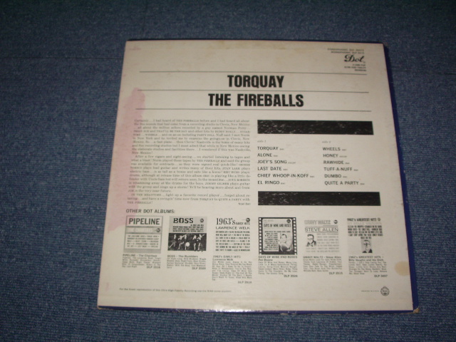 画像: FIREBALLS - TORQUAY ( Ex/Ex- ) / 1963 US ORIGINAL MONO  LP
