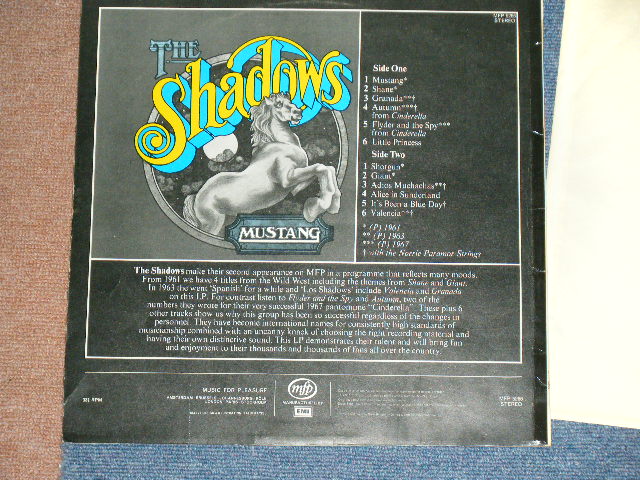 画像: THE SHADOWS -  MUSTANG  / 19?? UK ORIGINAL Used  LP 