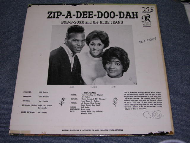 画像: BOB-B-SOXX AND THE BLUE JEANS - ZIP A DEE DOO DAH / 1963 US ORIGINAL WHITE LABEL Promo MONO LP 